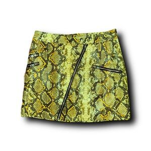 Bershka Faux Leather Snakeskin Print Mini Skirt